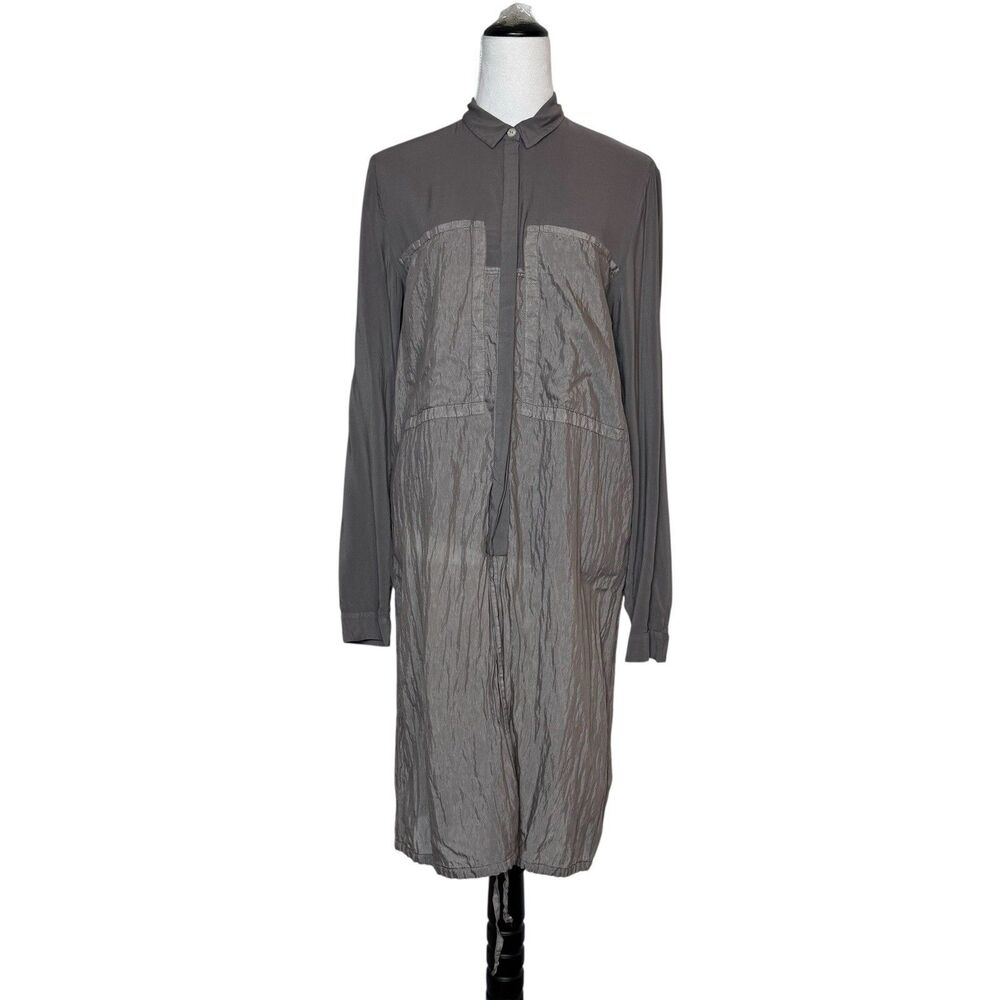 Damir Doma Silent Button Up Shirt Dress Size S Art to Wear Lagenlook Minimalist